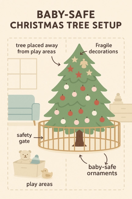 Baby-safe Christmas Tree Setup