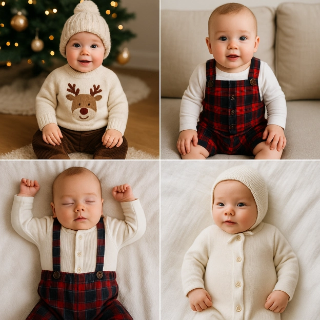 Dressing Baby Boy for Christmas