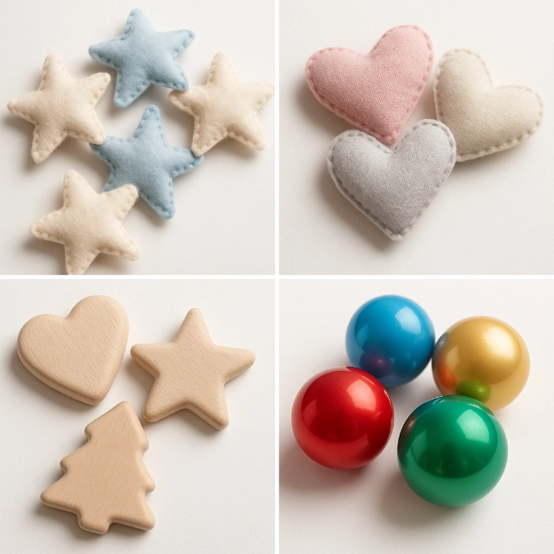 Soft baby-safe ornaments