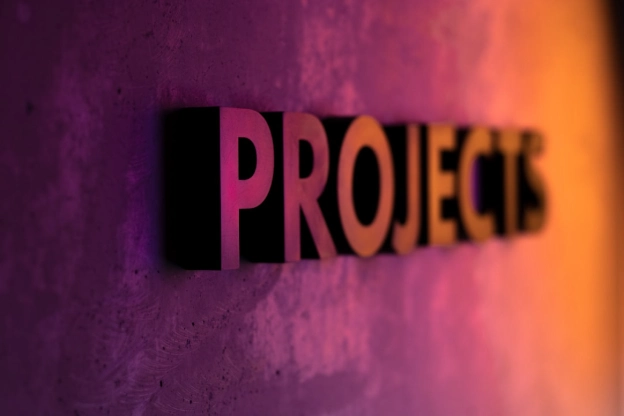 Project sign on wall