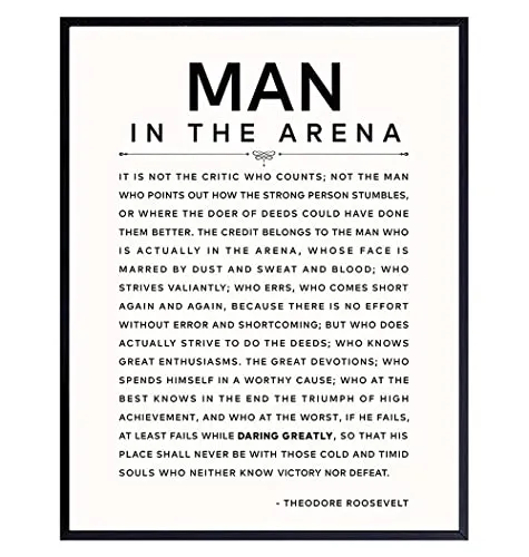 LARGE 11X14 - Man in the Arena - Inspirational Quotes