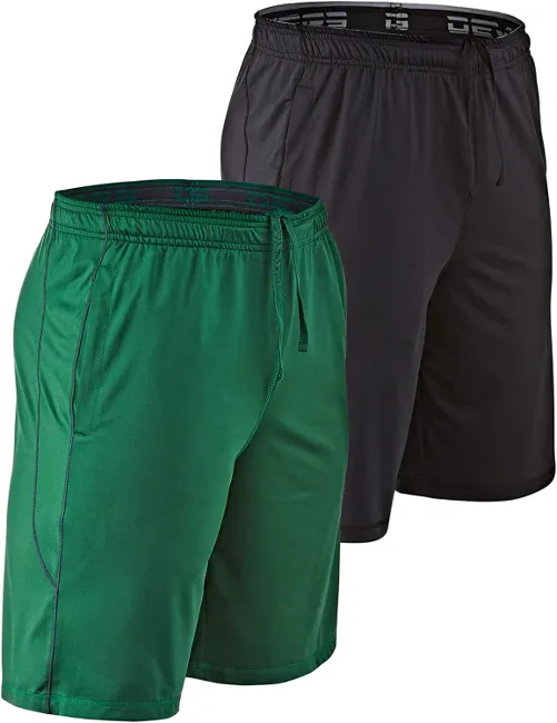 DEVOPS Men's 2-Pack Loose-Fit 10" Workout Gym Shorts with Pockets