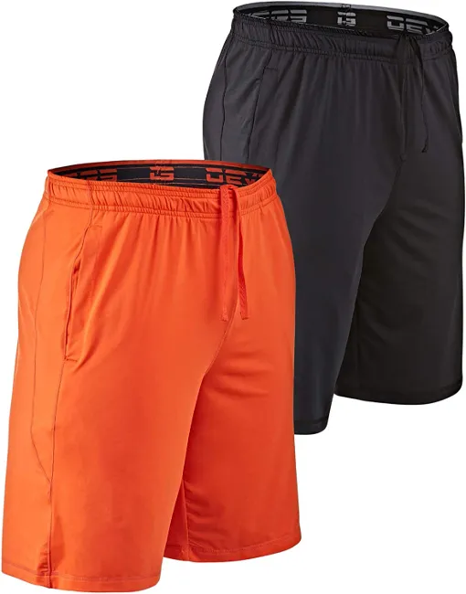 DEVOPS Men's 2-Pack Loose-Fit 10" Workout Gym Shorts with Pockets