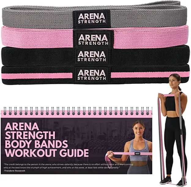 Arena Strength Long Fabric Resistance Bands - Full Body Resistance Bands Set of 4