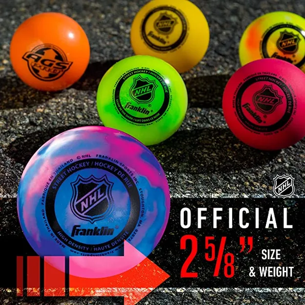 Franklin Sports NHL Street Hockey Balls - No Bounce Outdoor Street + Roller Hockey Balls