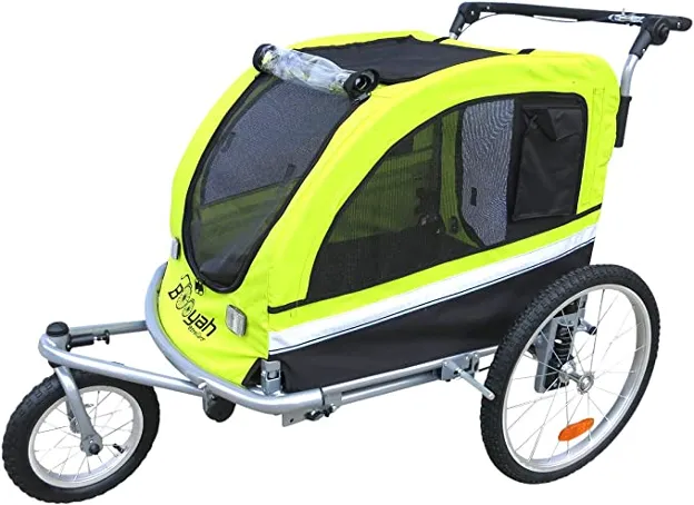 Booyah Large Pet Bike Trailer Dog Stroller & Jogger with Shocks Non Tipping.