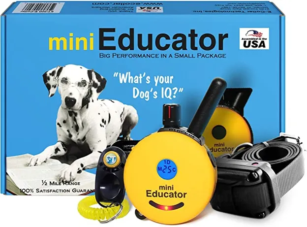 E-Collar - ET-300-1/2 Mile Remote Waterproof Trainer Mini Educator Remote Training Collar - 100 Training Levels Plus Vibratio