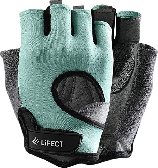 LIFECT Freedom Workout Gloves, Knuckle Weight Lifting Shorty Fingerless Gloves with Curved Open Back