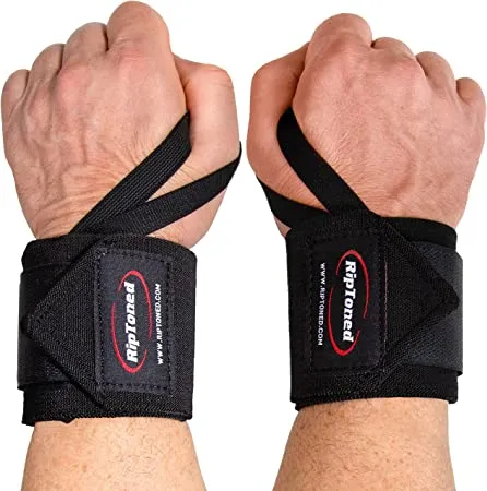 Rip Toned Wrist Wraps - 18" Professional Grade with Thumb Loops - Wrist Support Braces - Men & Women