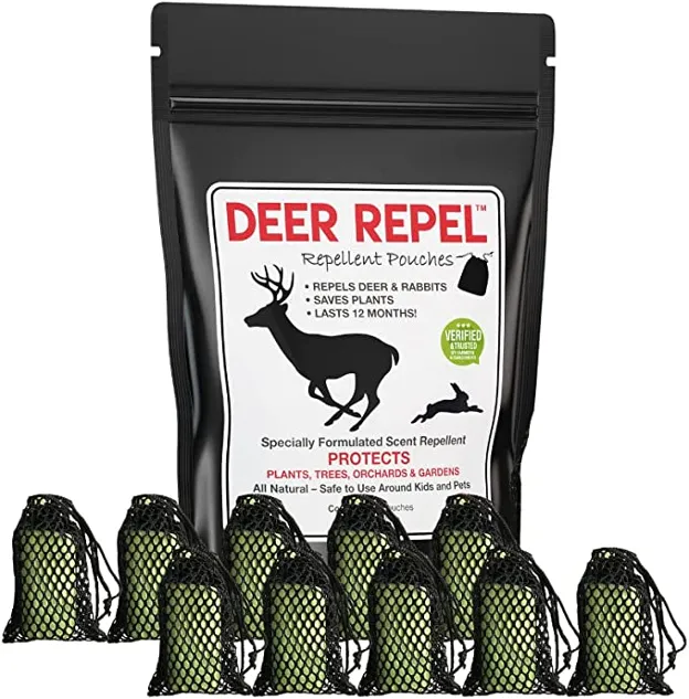 Deer Repel Deer Repellent Plants Pouches - Stop Deer and Rabbits Eating Plants Trees Gardens and Vegetables - 10 Pack Lasts 1