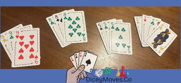 a winning hand (zero points) for the final round of five crowns where kings are wild.