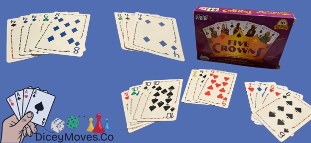 the five crowns box along with two winning hands from different rounds