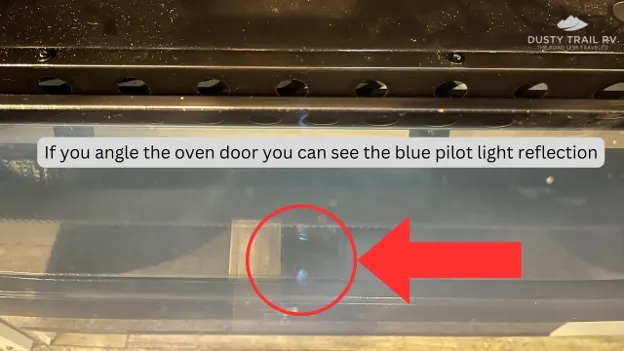 Furrion RV Oven Pilot Light Reflection