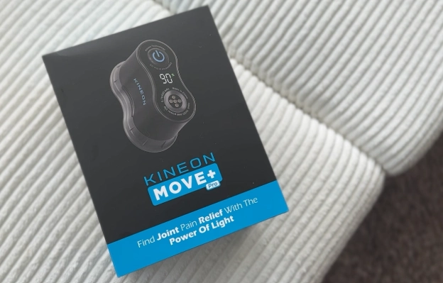 Kineon Move+ Pro box packaging showing joint pain relief red light therapy device