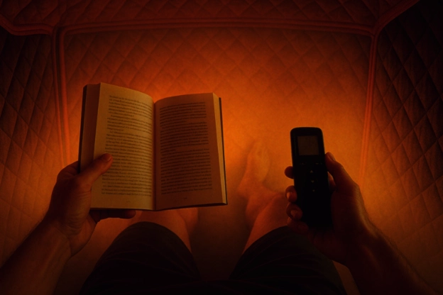 First-person view inside an infrared sauna tent