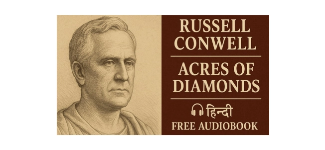 Russell H. Conwell Acres of Diamonds Hindi free audiobook cover featuring portrait of the author