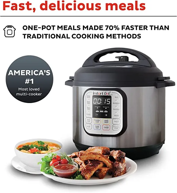 Instant Pot Duo 7-in-1 Electric Pressure Cooker, Slow Cooker, Rice Cooker, Steamer, Sauté, Yogurt Maker, Warmer & Sterilizer,