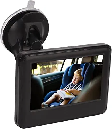 Pomya Baby Car Mirror Rearfacing,4.3 Inch Baby Car Seat Monitor, Baby Essentials for Newborn, Car Baby Camera with Photosensi