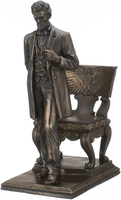 Pacific Giftware Abraham Lincoln Figurine Standing Near Chair with Eagle