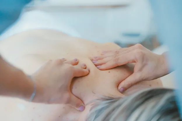person having a back massage