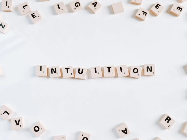 image of scrabble letters spelling intuition