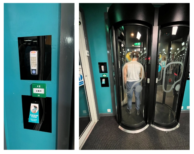 Pure Gym member PIN entry system and QR scanner used to access the gym