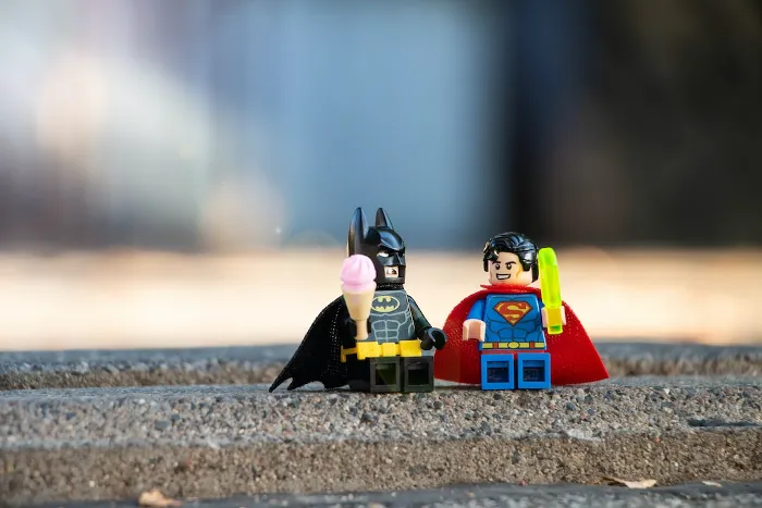 LEGO Batman and Superman Eating Icecream