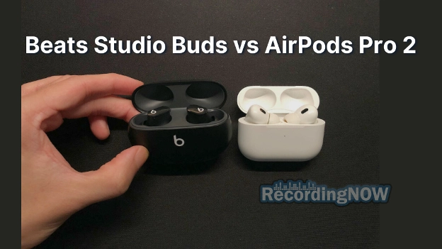 Holding Beats Studio Buds vs AirPods Pro 2 side by side