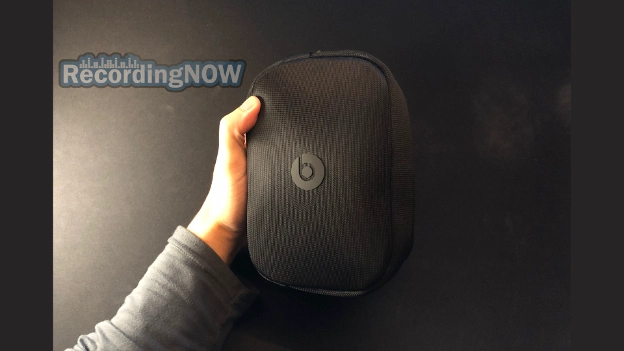 Beats Studio Pro headphones inside included soft shell carrying case