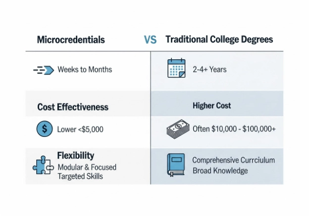 Microcredentials comparison chart
