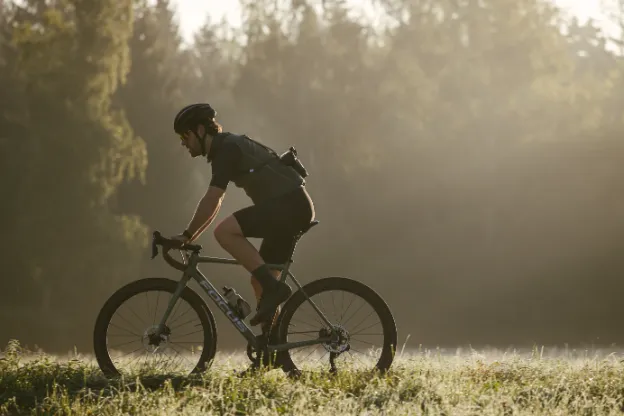 man biking