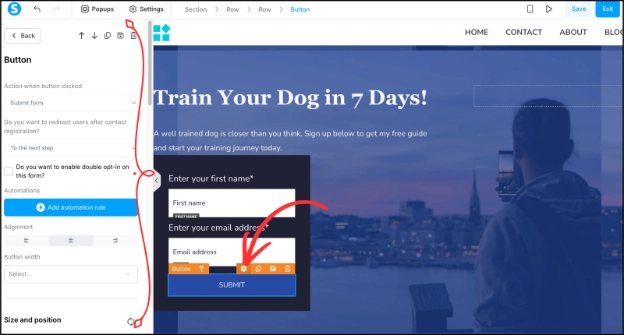 Editing elements inside of Systeme.io's funnel builder