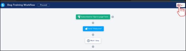 Clicking Exit in a Systeme.io workflow