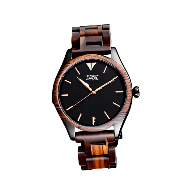 Image of a watch made from wood