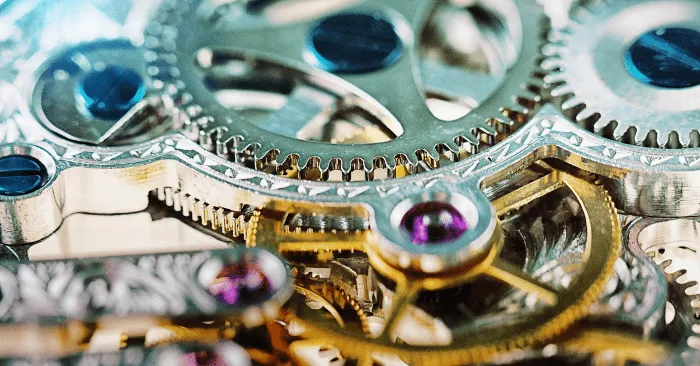 Image of jewels in watch movement