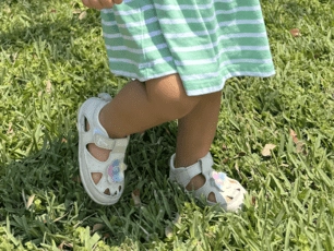 Barefoot shoe sandals are healthy summer essentials for toddlers.