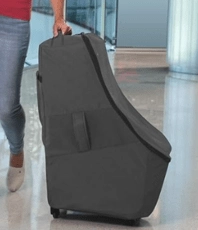 The Chicco Car Seat Travel Bag makes it easy to take your car seat on flights with wheels and a back pack feature.