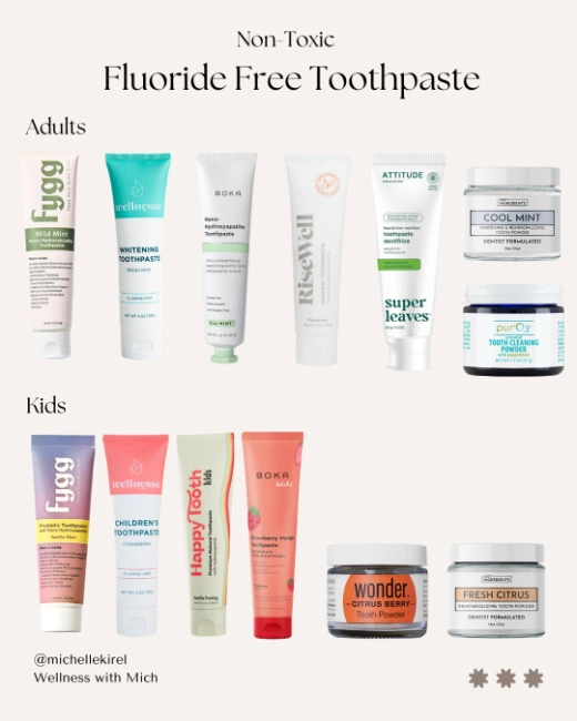 Fluoride free toothpaste and tooth powder for holistic oral health.
